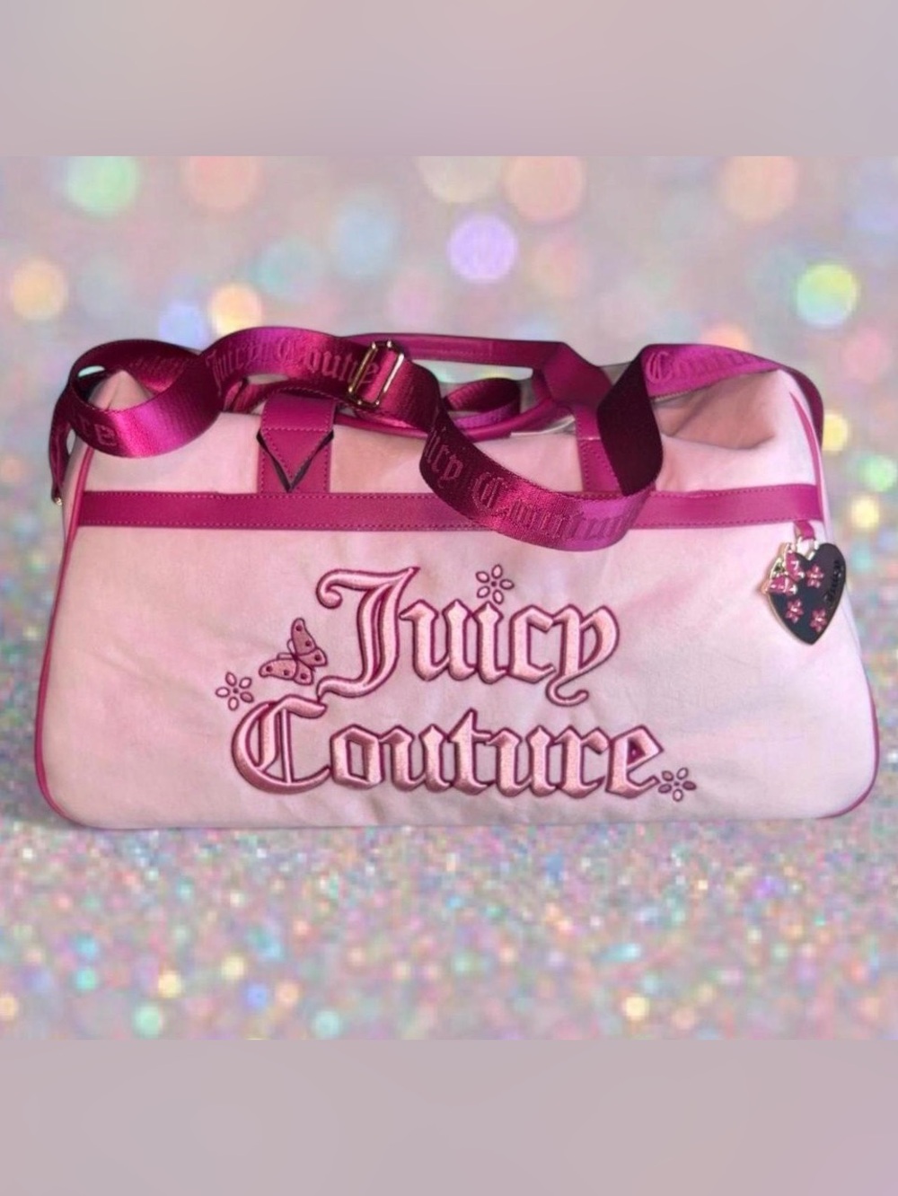 Juicy Couture Pink and Fuchsia Travel Duffel Bag